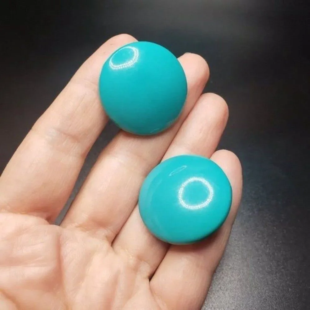 Vintage Turquoise round clip on earings